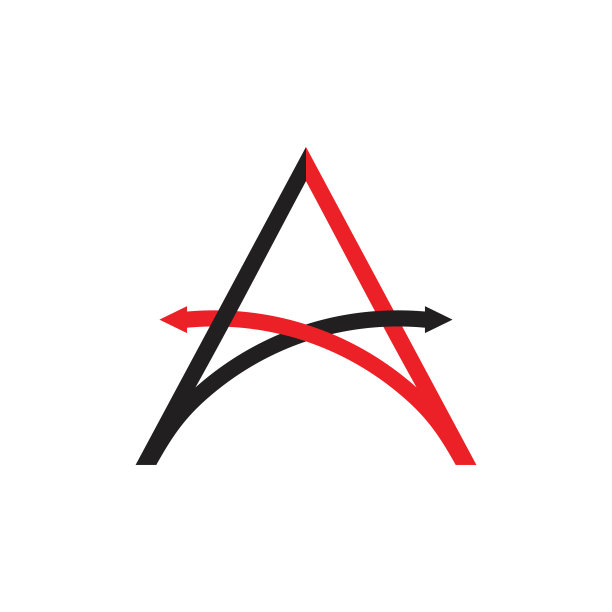 字母一个重叠的箭头线标志图片下载