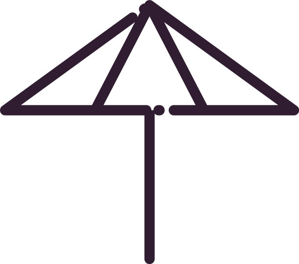 孤立条纹伞线条样式图标图片下载