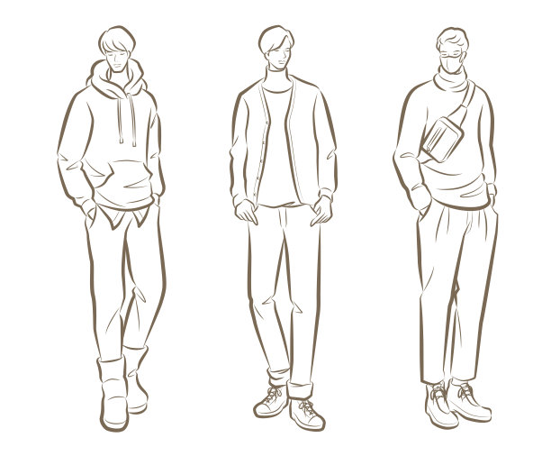 男士的时尚插图图片下载