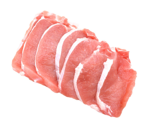 切成薄片的生肉孤立在白色图片下载
