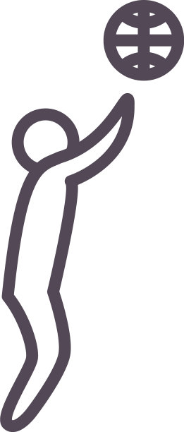 球员与球篮球线风格图标图片下载