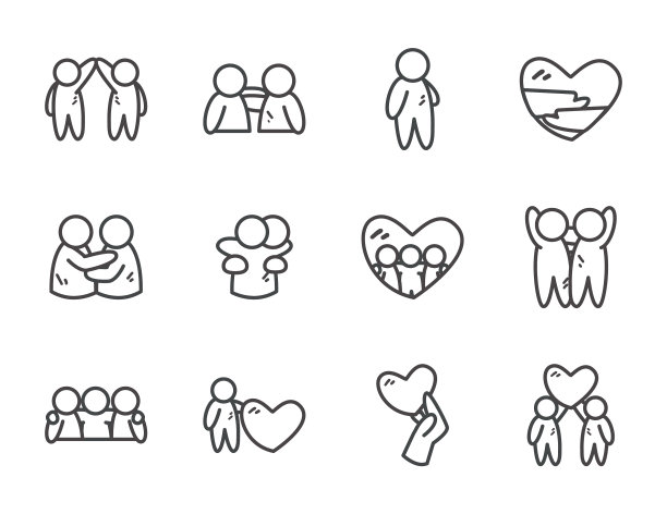 头像人物朋友线风格图标设置图片下载