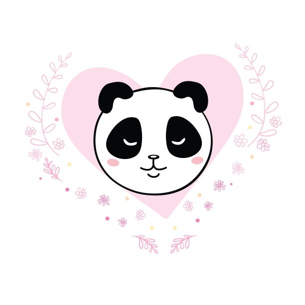 爱那只白底心形的熊猫图片下载