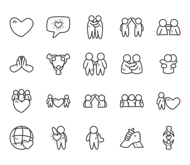 头像人物朋友线风格图标设置图片下载