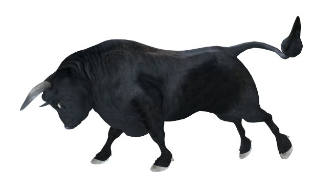 黑色公牛孤立的白色背景3d插图图片下载