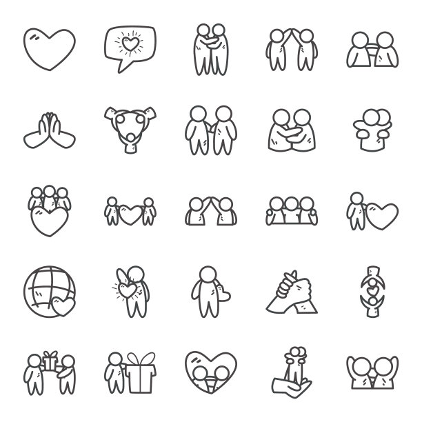 头像人物朋友线风格图标设置图片下载