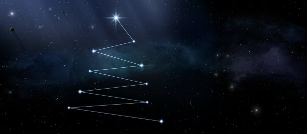 太空圣诞树横幅图片下载