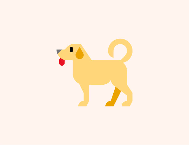 狗矢量图标。孤立家犬平色标志图片下载