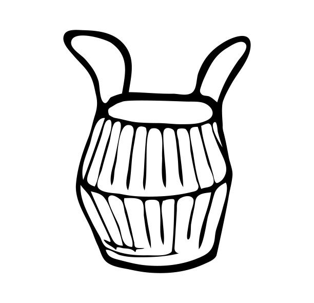 篮子与处理单一插图孤立在一个白色的背景。涂鸦矢量手工主题舒适的家图片下载