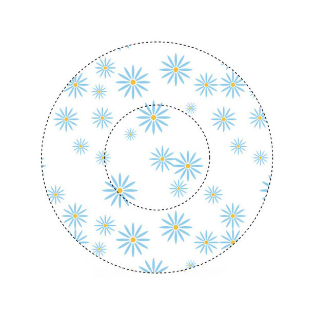 圆形图标与花图案图片下载