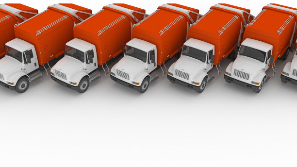 一排垃圾车图片下载