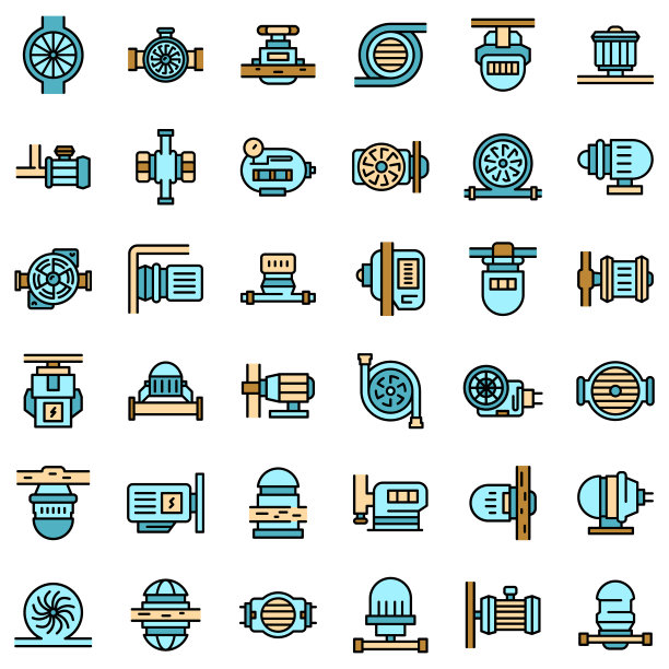 泵图标将矢量设置为平面图片下载