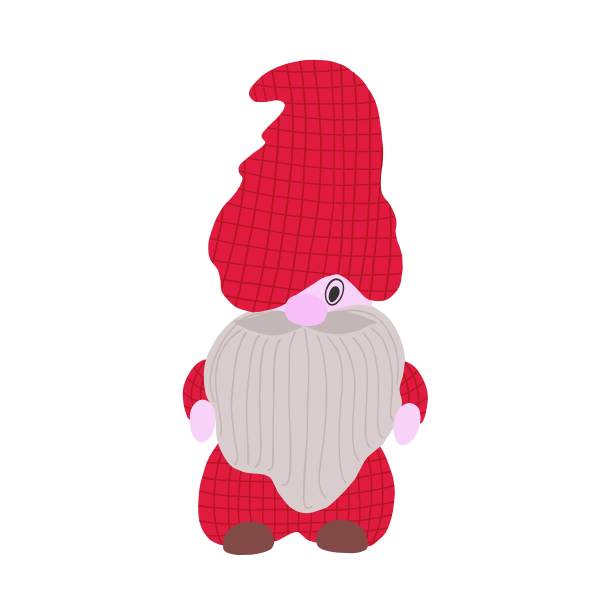 可爱的彩色侏儒小圣诞幻想生物简单的卡通矢量插图，平面设计的冬季贺卡，邀请，横幅，圣诞老人童话助手图片下载