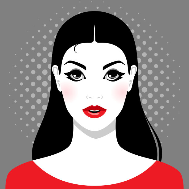 有一头长长的黑发的漂亮女人图片下载