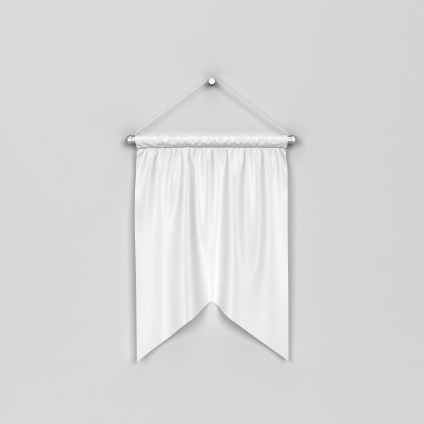 空白布三角旗模型图片下载