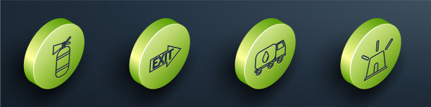 设置等距灭火器和消防出口水图片下载