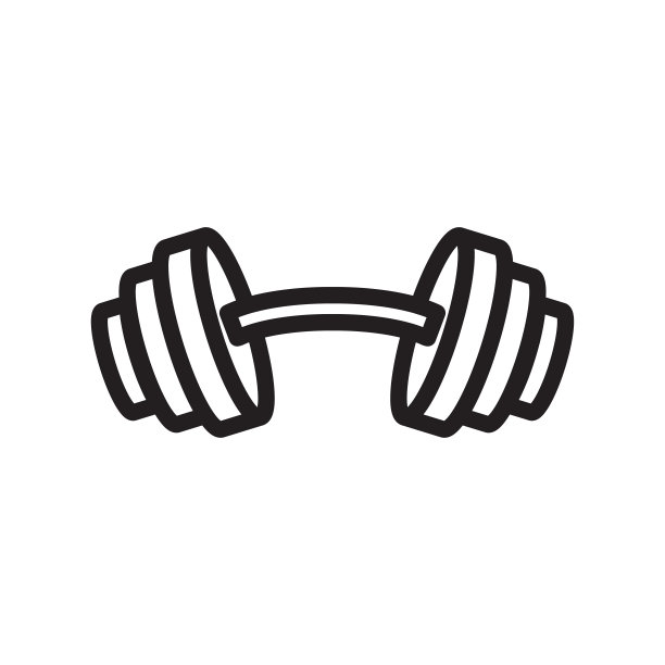杠铃图标线条艺术设计图片下载