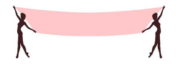 两个芭蕾舞者的剪影拿着标语牌模板。图片下载