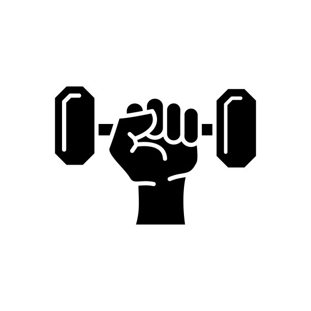 哑铃图标标识插图，字形风格设计图片下载