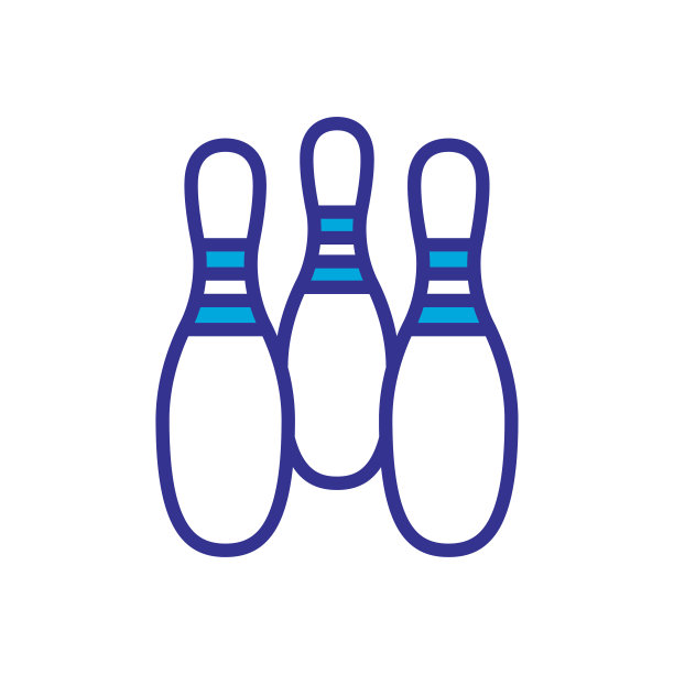 保龄球瓶图标颜色风格设计图片下载