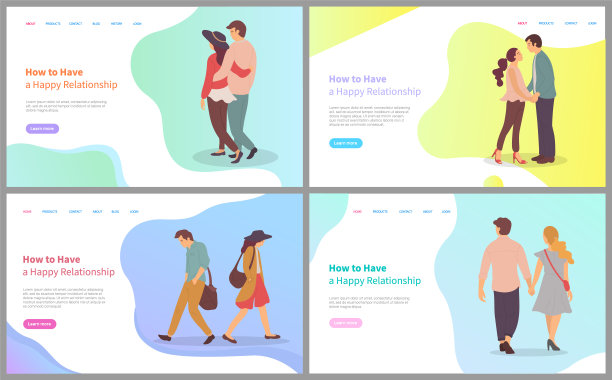 快乐的关系情侣情感爱情矢量图图片下载