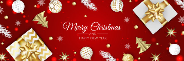 圣诞节向量背景。创意设计贺卡、横幅、海报。顶视图礼盒，圣诞装饰球和雪花。图片下载