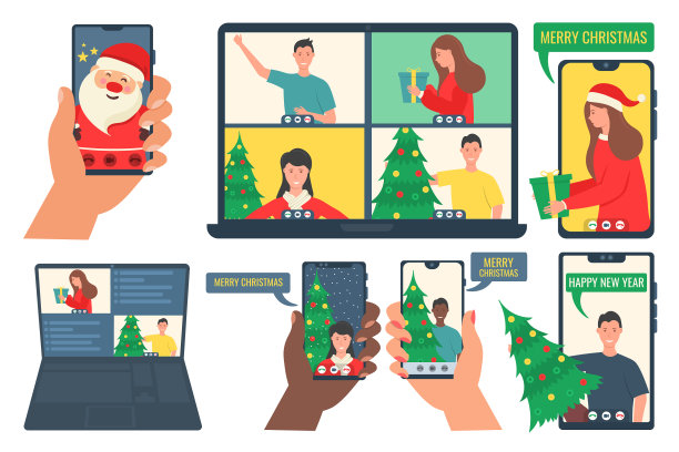 在线录制圣诞节视频。图片下载