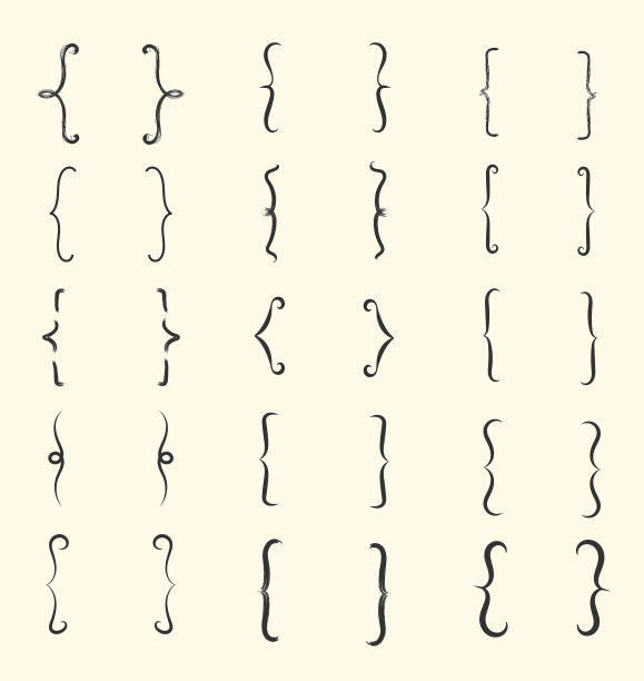 括号的卷发。图片下载