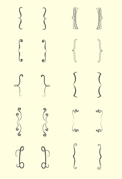 括号的卷发。图片下载