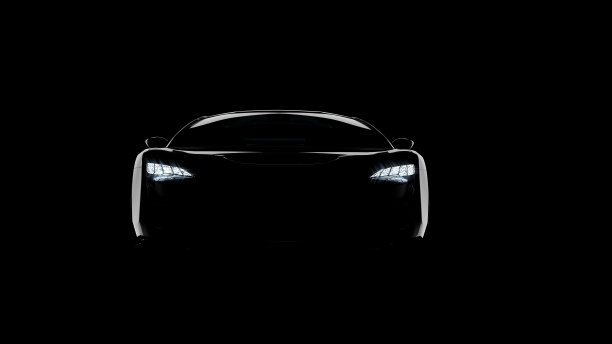 跑车剪影上的黑色背景图片下载