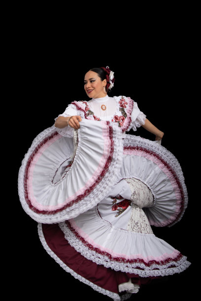 身穿墨西哥阿瓜斯卡连特斯连衣裙的拉丁女舞者图片下载