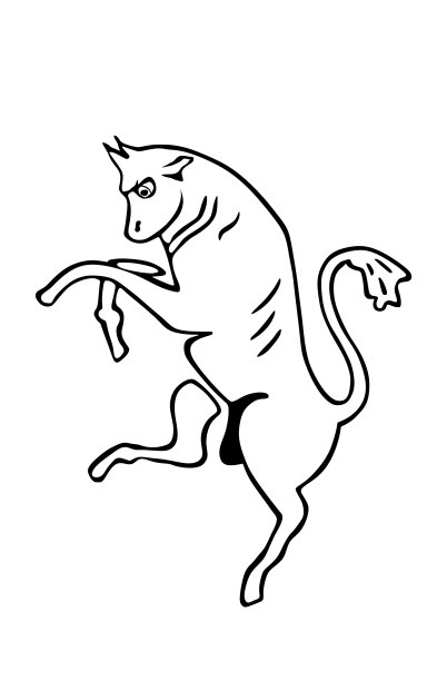 纹章愤怒的公牛剪影图片下载