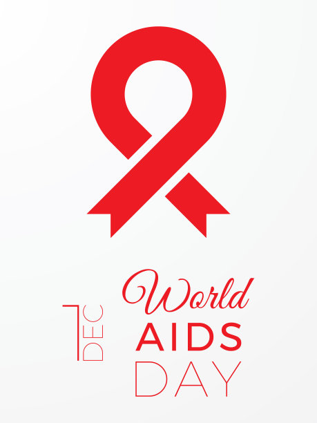世界艾滋病日垂直横幅设计模板与简单的红丝带平标志和文字在白色的背景。矢量假日插图易于编辑和自定义。Eps10图片下载