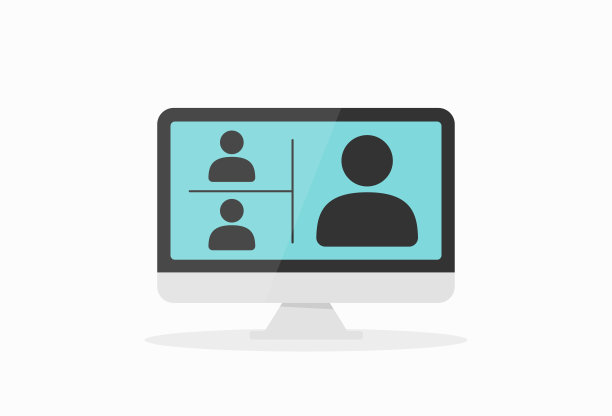 视频会议图标。在线研讨会。矢量图图片下载