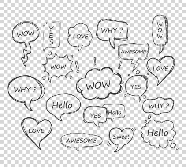 时尚的演讲泡沫。图片下载