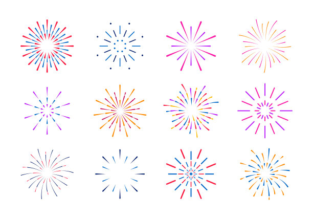 多彩多色焰火。图片下载