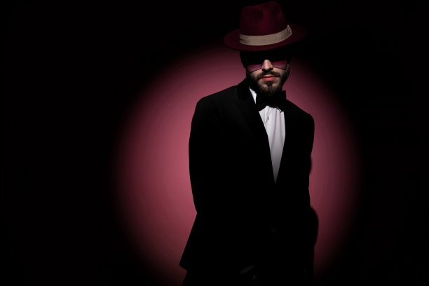 酷神秘的商人摆姿势与态度图片下载