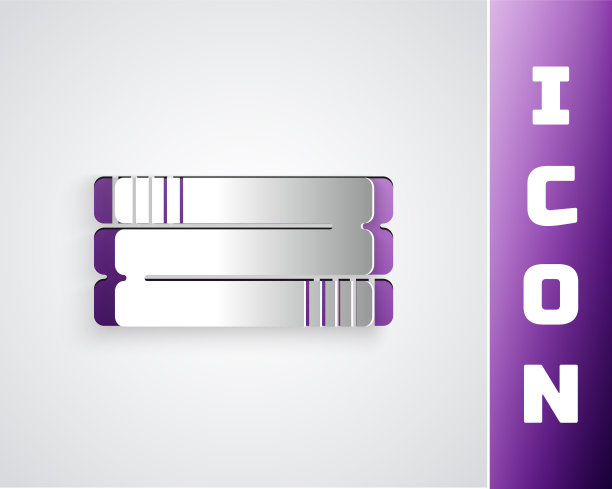 剪纸毛巾堆栈图标孤立在灰色背景。纸艺术风格。向量图片下载