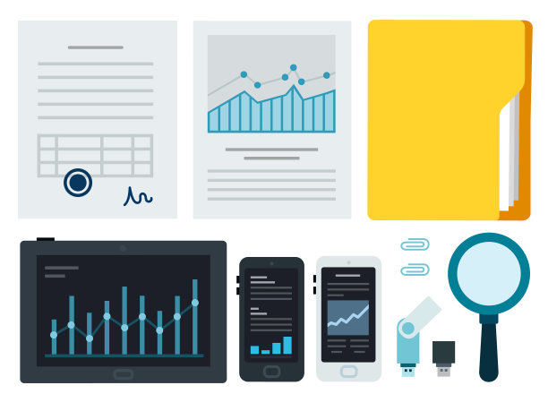 概念图标和现代的业务文档图片下载