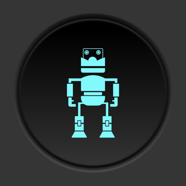 机器人技术。按钮横幅圆形徽章界面的应用说明图片下载