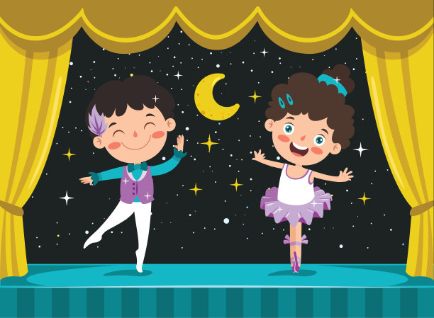 卡通人物表演古典芭蕾图片下载