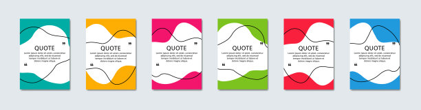 报价框框集。彩色空引号框。抽象的液体横幅。模板传单，海报，宣传册，演示和背景。图片下载