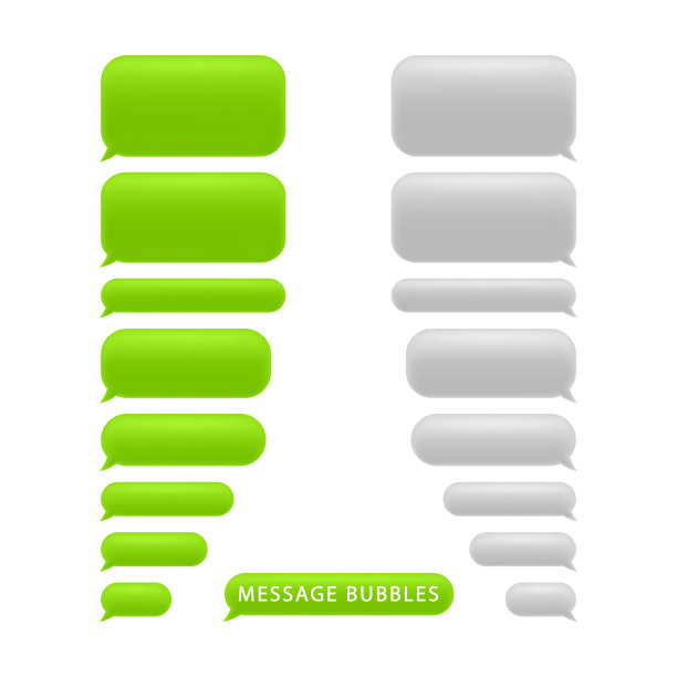 一组消息气泡。聊天讲话泡沫。电话聊天短信。向量。图片下载