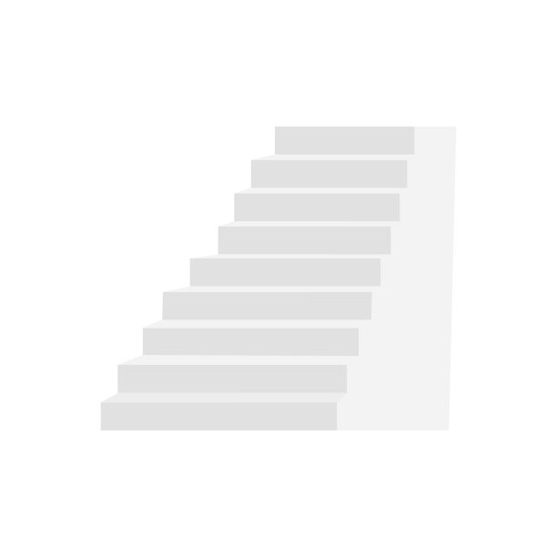真实的模拟楼梯上的白色背景。图片下载