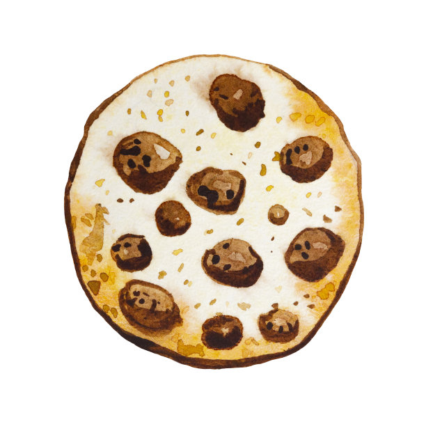 水彩圣诞饼干的白色背景插图。手绘水彩巧克力饼干。圣诞节的背景。隔离。水彩纹理。图片下载