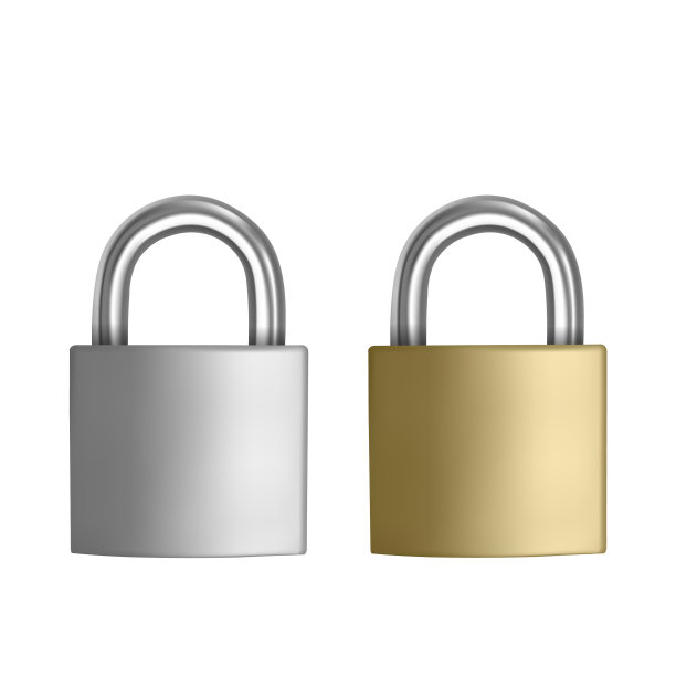 两个现实的图标银和金挂锁在图片下载