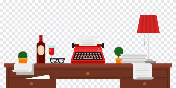 办公室用于写作或创作的木桌图片下载