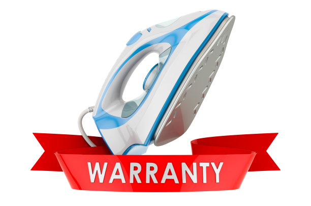 电动蒸汽熨斗保修理念。3D渲染孤立的白色背景图片下载