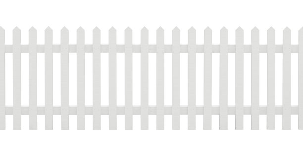 孤立的白色漆尖桩栅栏图片下载