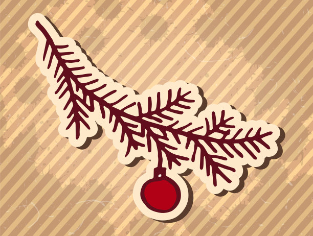 圣诞树的树枝设计元素图片下载